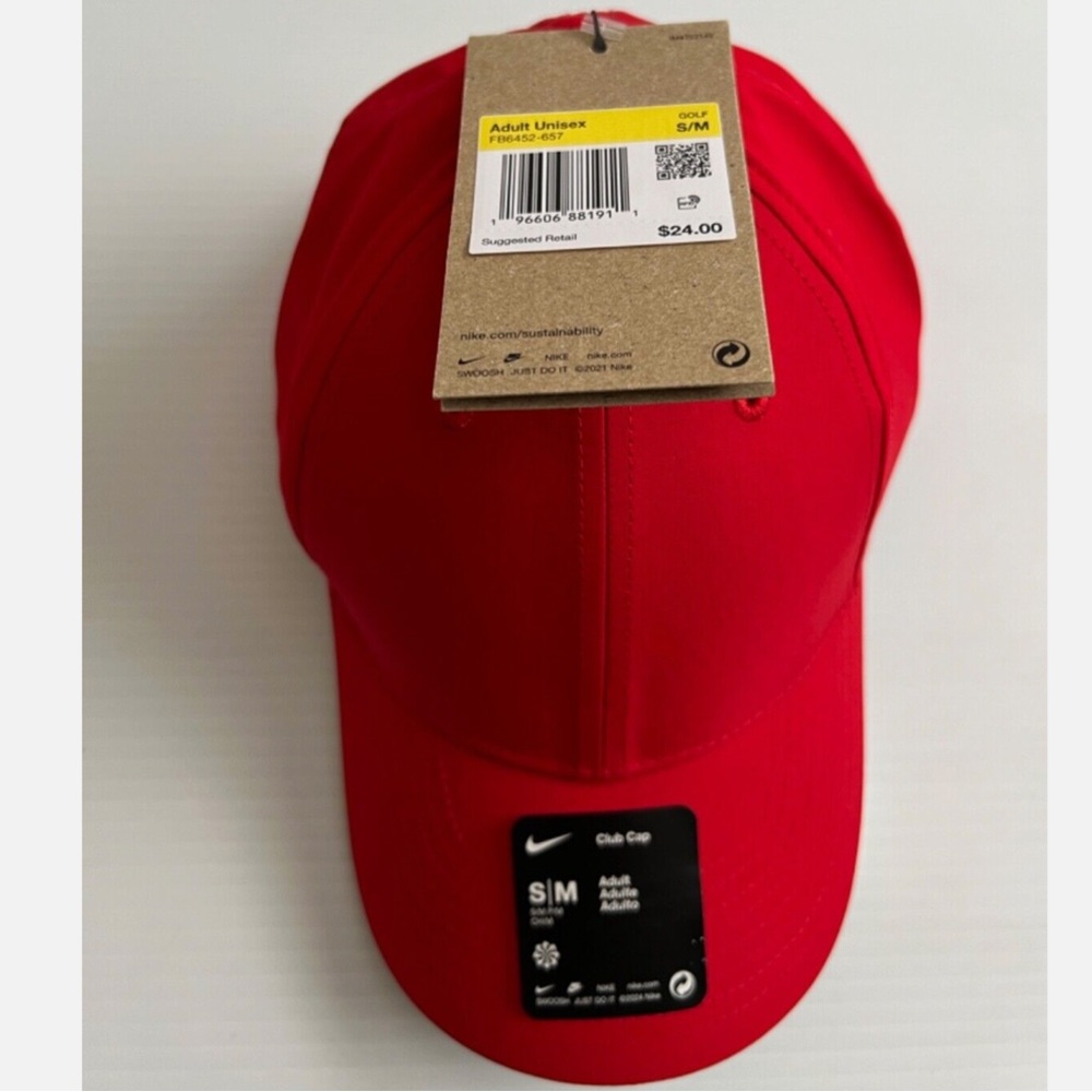 Nike Hat Red-Club Cap Adult Unisex S/MFB6452-657.